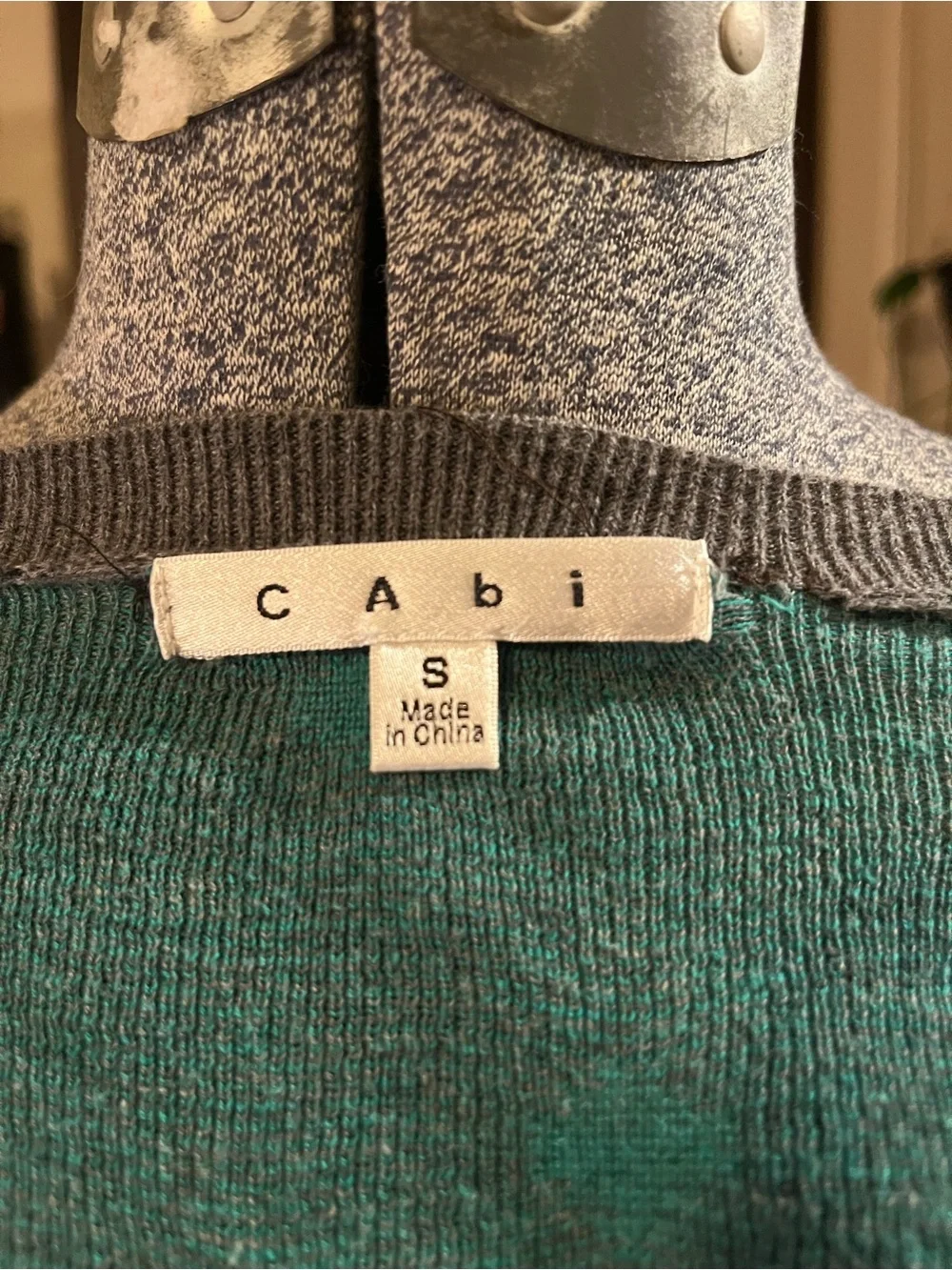 CAbi Green Polka Dot V-Neck Cardigan